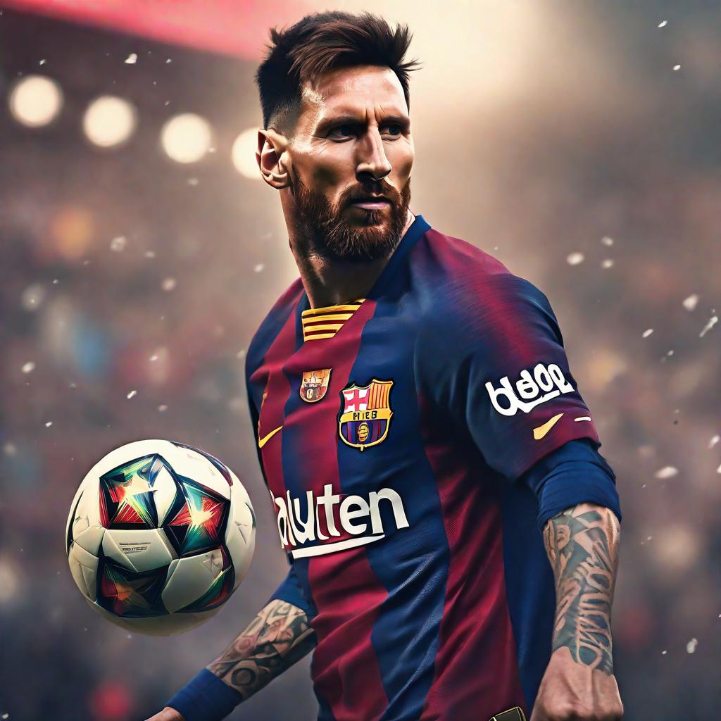  Pon a messi jugando hyperrealistic, full body, detailed clothing, highly detailed, cinematic lighting, stunningly beautiful, intricate, sharp focus, f/1. 8, 85mm, (centered image composition), (professionally color graded), ((bright soft diffused light)), volumetric fog, trending on instagram, trending on tumblr, HDR 4K, 8K