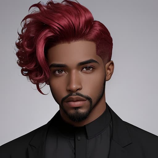  un hombre negro con el pelo rosa y muy largo