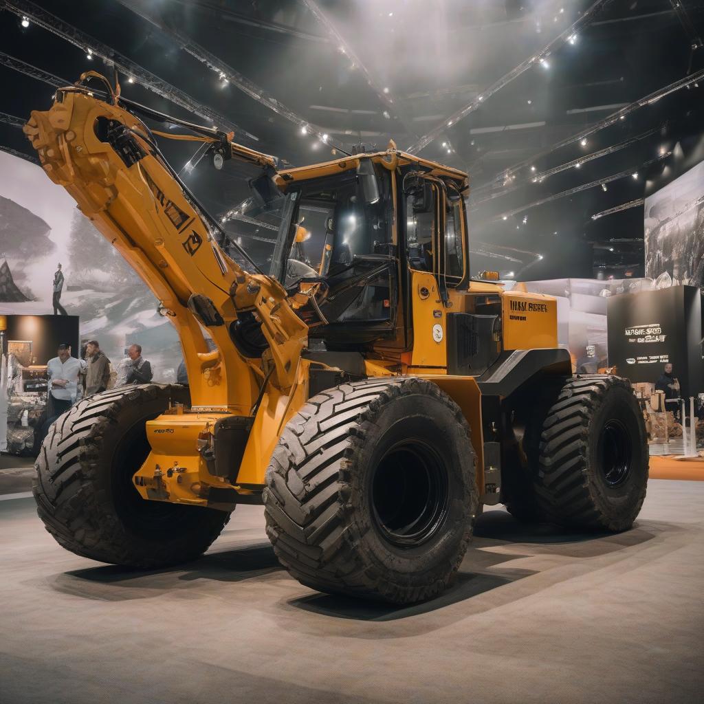  Construction equipment at an exhibition in the city center. Moscow. hyperrealistic, full body, detailed clothing, highly detailed, cinematic lighting, stunningly beautiful, intricate, sharp focus, f/1. 8, 85mm, (centered image composition), (professionally color graded), ((bright soft diffused light)), volumetric fog, trending on instagram, trending on tumblr, HDR 4K, 8K