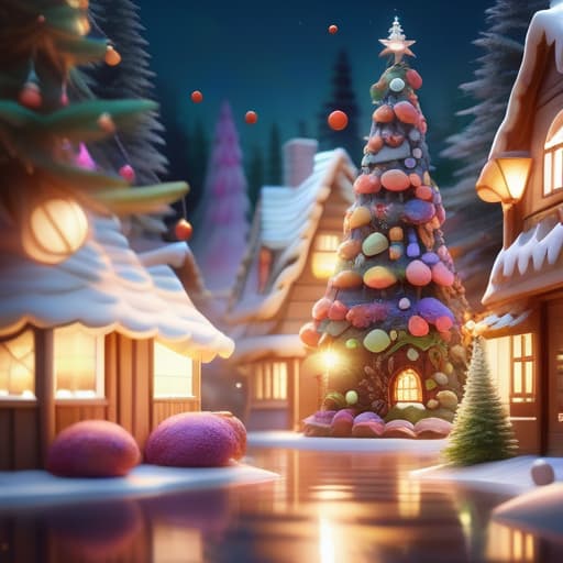  christmas trees in a gingerbread candy village africain, cinematic scene, studio lighting, colorful, fantasy, fairytale, intricate, forest, fireflies, flowers, christmas, background blur, bokeh, medium shot, visually stunning, matte painting, concept art, trending on artstation, artgerm, cgsociety hyperrealistic, full body, detailed clothing, highly detailed, cinematic lighting, stunningly beautiful, intricate, sharp focus, f/1. 8, 85mm, (centered image composition), (professionally color graded), ((bright soft diffused light)), volumetric fog, trending on instagram, trending on tumblr, HDR 4K, 8K