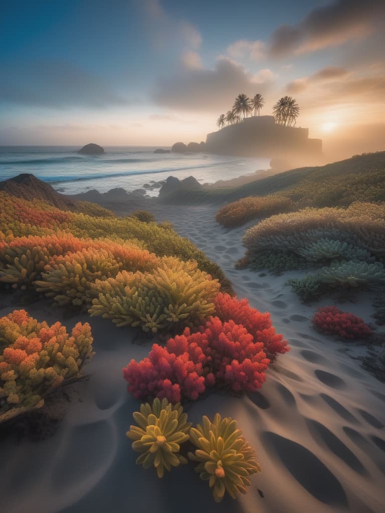  beach near sea when sunrise in morning, cinematic lighting, stunningly beautiful, intricate, sharp focus, f/1. 8, 85mm, (professionally color graded), ((bright soft diffused light)), volumetric fog, trending on instagram, trending on tumblr, HDR 4K, 8K hyperrealistic, full body, detailed clothing, highly detailed, cinematic lighting, stunningly beautiful, intricate, sharp focus, f/1. 8, 85mm, (centered image composition), (professionally color graded), ((bright soft diffused light)), volumetric fog, trending on instagram, trending on tumblr, HDR 4K, 8K