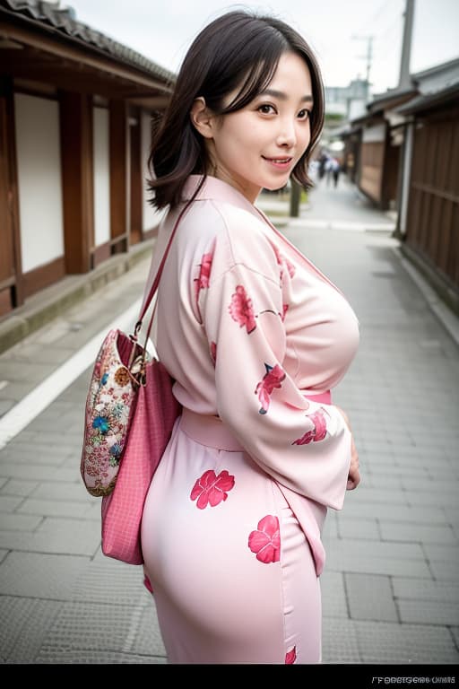  Beautiful floral kimono, a funny smile, Kyoto's streets of Kyoto Large butt A plump breast beautiful face, (Masterpiece, BestQuality:1.3), (ultra detailed:1.2), (hyperrealistic:1.3), (RAW photo:1.2),High detail RAW color photo, professional photograph, (Photorealistic:1.4), (realistic:1.4), ,professional lighting, (japanese), beautiful face, (realistic face)