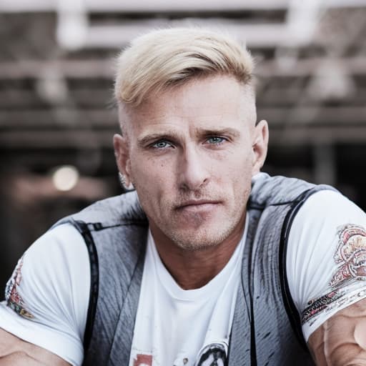 portrait+ style russian ifbb queer very cute blonde dilf dude face