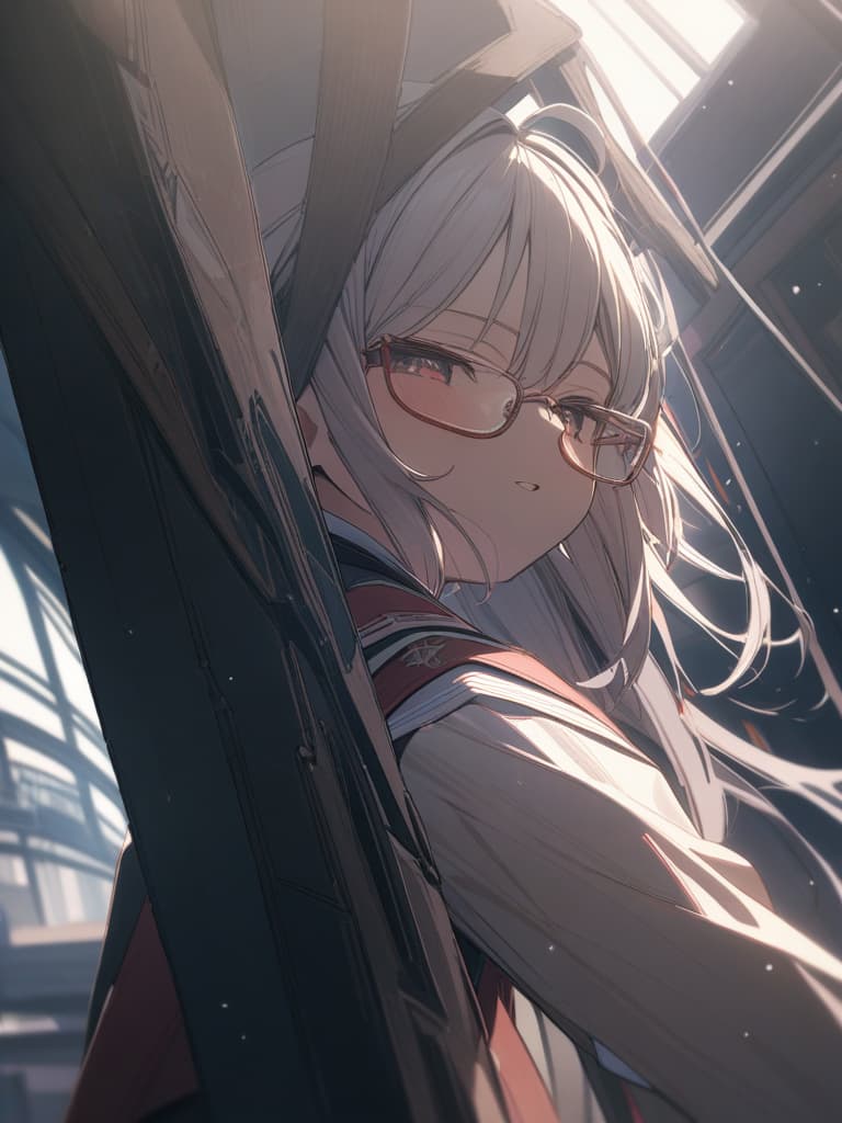  Procececa, playing, glasses, long, masterpiece, best quality,8k,ultra detailed,high resolution,an extremely delicate and beautiful,hyper detail