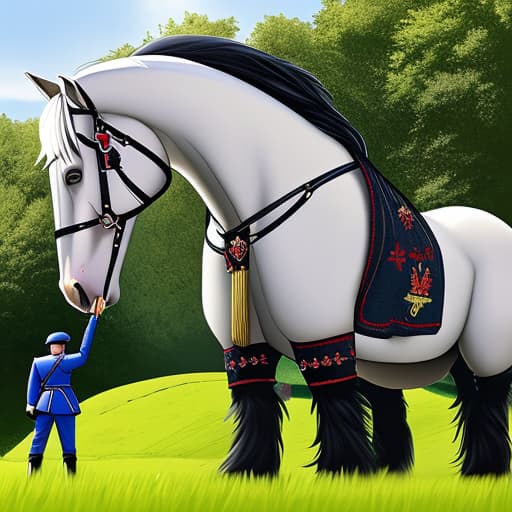  Shire horse held by guardsman