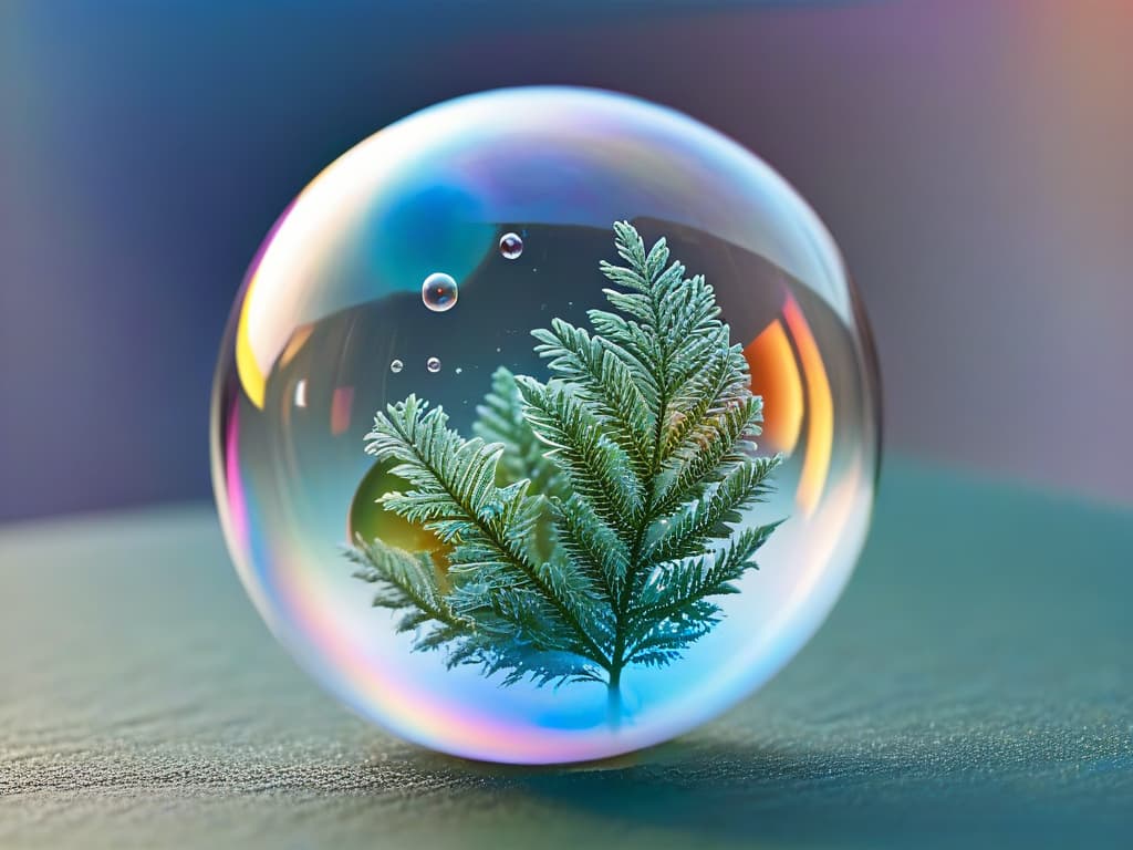  A closeup, ultradetailed image of a perfectly clear gelatin bubble suspended in midair, reflecting vibrant colors and refracting light in a mesmerizing pattern. The bubble appears delicately thin yet resilient, showcasing intricate weblike structures within its transparent surface. The background is blurred to focus solely on the exquisite details of the bubble, evoking a sense of wonder and precision in the art of incorporating bubbles into gelatin desserts. hyperrealistic, full body, detailed clothing, highly detailed, cinematic lighting, stunningly beautiful, intricate, sharp focus, f/1. 8, 85mm, (centered image composition), (professionally color graded), ((bright soft diffused light)), volumetric fog, trending on instagram, trending on tumblr, HDR 4K, 8K