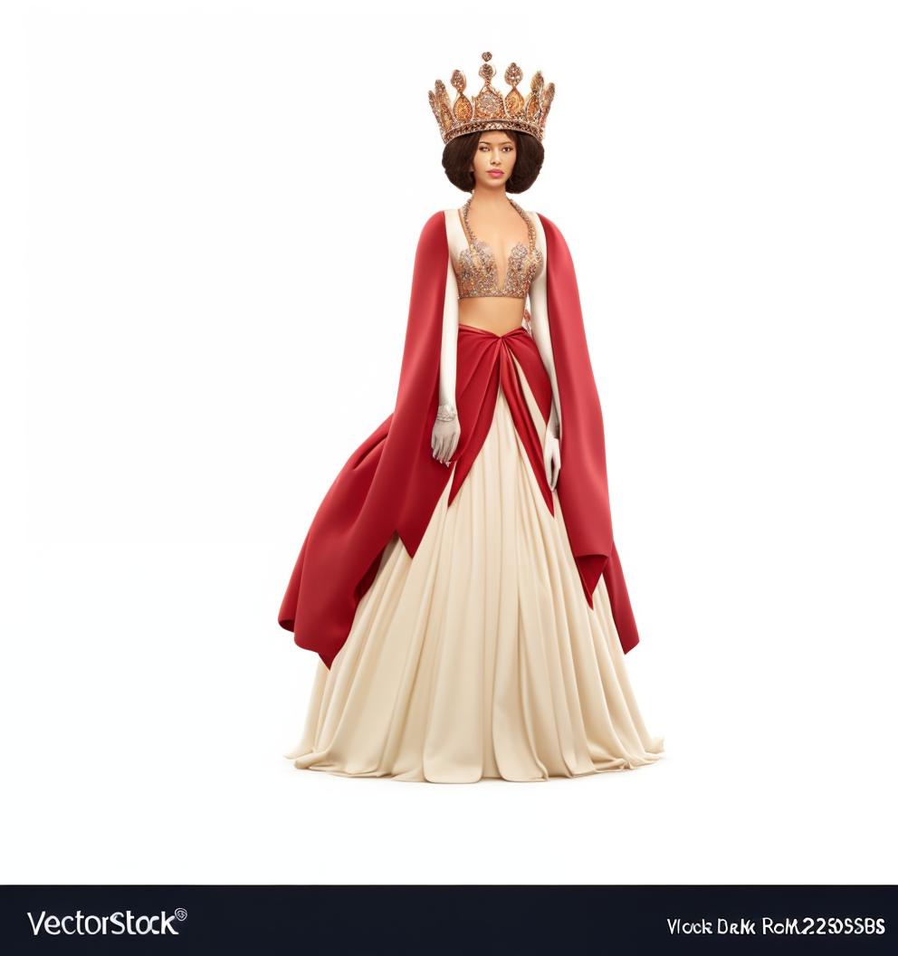  queen with crown hyperrealistic, full body, detailed clothing, highly detailed, cinematic lighting, stunningly beautiful, intricate, sharp focus, f/1. 8, 85mm, (centered image composition), (professionally color graded), ((bright soft diffused light)), volumetric fog, trending on instagram, trending on tumblr, HDR 4K, 8K