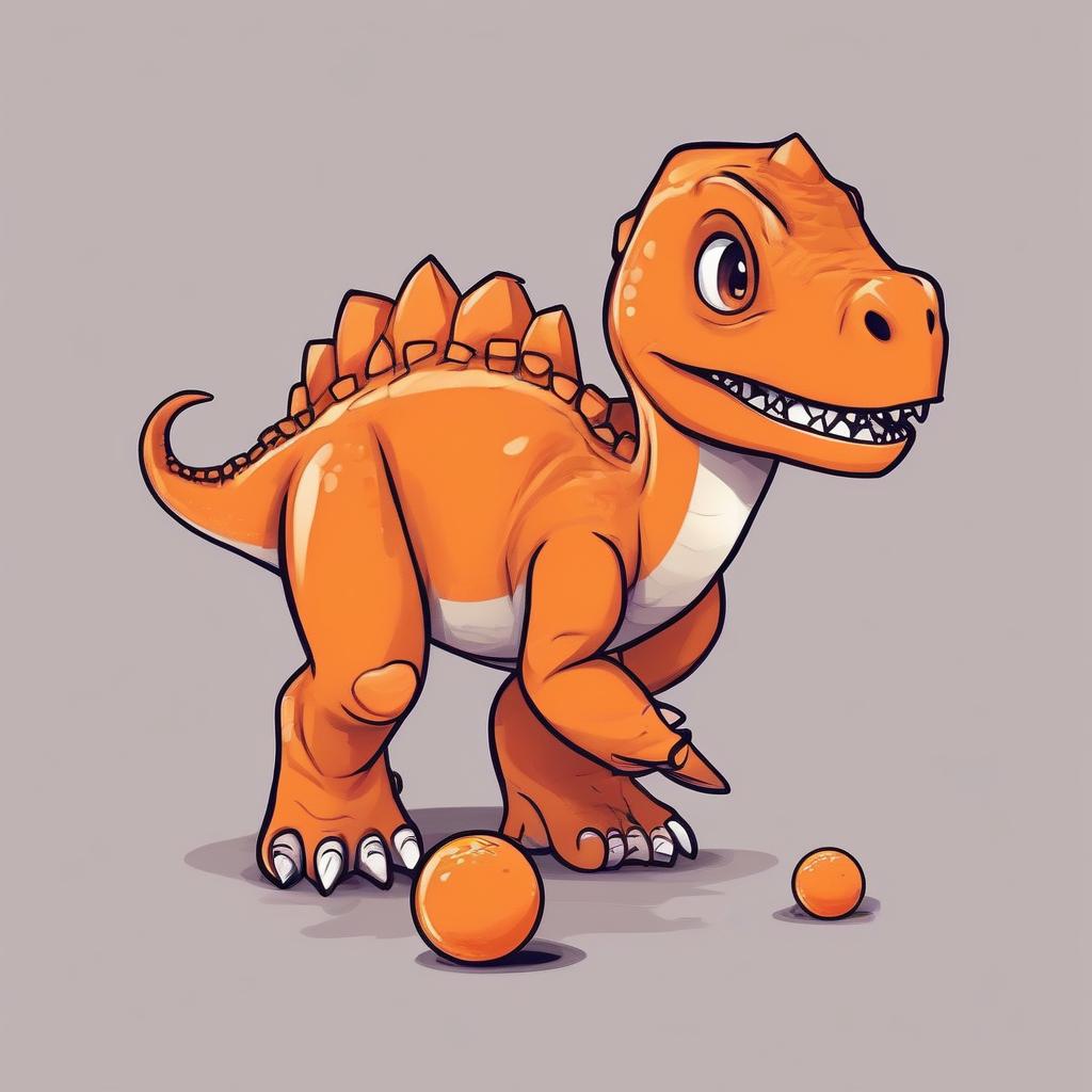  Dinosaur, orange, cute.