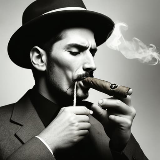  Man smoking cigar