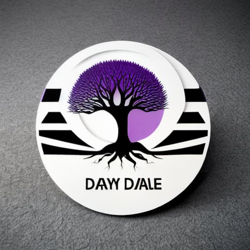  Modern 3D Tooth icon with sunrise , tree roots emphasizing a new beginning, using Colors of black white grey blue purple teal with modern font that says Day 1 Dental.