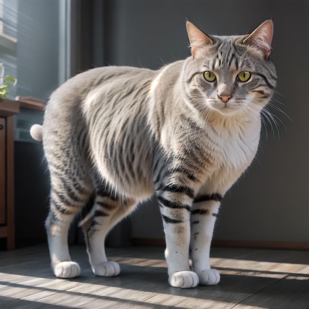  @PB_ImgGenBot Cat hyperrealistic, full body, detailed clothing, highly detailed, cinematic lighting, stunningly beautiful, intricate, sharp focus, f/1. 8, 85mm, (centered image composition), (professionally color graded), ((bright soft diffused light)), volumetric fog, trending on instagram, trending on tumblr, HDR 4K, 8K