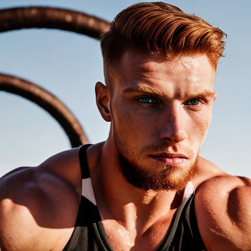 portrait+ style russian queer fitness model ginger very cute dude face