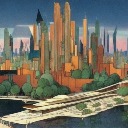  imagina una ciudad ideal para Frank lloyd wright