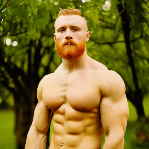 portrait+ style Russian queer junior IFBB ginger hunk dude face