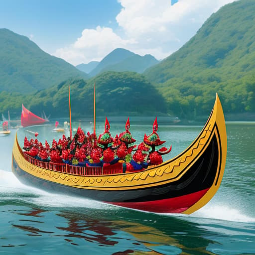  Please help me generate a picture of dragon boat ，