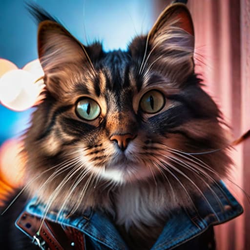  cat hyperrealistic, full body, detailed clothing, highly detailed, cinematic lighting, stunningly beautiful, intricate, sharp focus, f/1. 8, 85mm, (centered image composition), (professionally color graded), ((bright soft diffused light)), volumetric fog, trending on instagram, trending on tumblr, HDR 4K, 8K