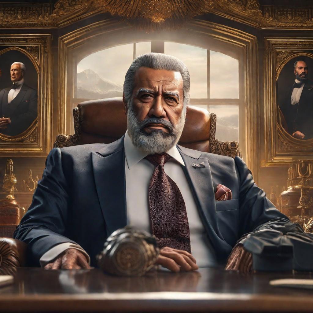  El presidente más odiado del mundo hyperrealistic, full body, detailed clothing, highly detailed, cinematic lighting, stunningly beautiful, intricate, sharp focus, f/1. 8, 85mm, (centered image composition), (professionally color graded), ((bright soft diffused light)), volumetric fog, trending on instagram, trending on tumblr, HDR 4K, 8K