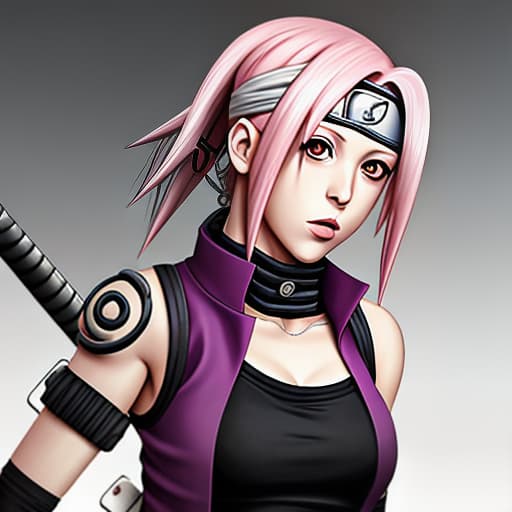  Sakura Haruno del animé Naruto Con rasgos y características Realistas y humanas,definición de cada rasgo y características detalla realisticamente.