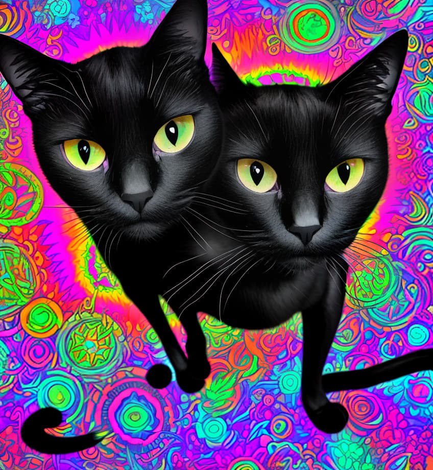  psychedelic black cat