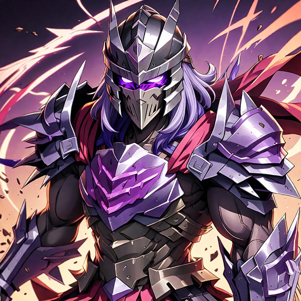  anime style artwork, (masterpiece:1.1), (highest quality:1.1), shredder , anime style, key visual, vibrant, studio anime, highly detailed