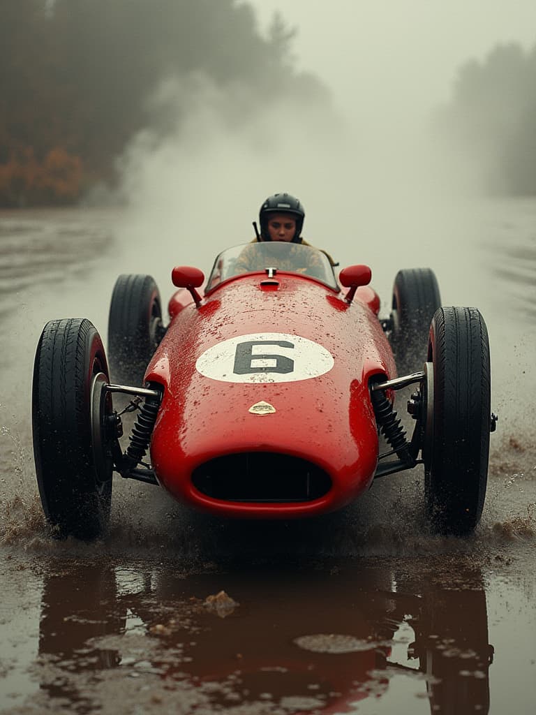  red race car, in the style of sam spratt, historical illustrations, old masters, genndy tartakovsky, soggy, masaccio, monochromatic realism hyperrealistic, full body, detailed clothing, highly detailed, cinematic lighting, stunningly beautiful, intricate, sharp focus, f/1. 8, 85mm, (centered image composition), (professionally color graded), ((bright soft diffused light)), volumetric fog, trending on instagram, trending on tumblr, HDR 4K, 8K