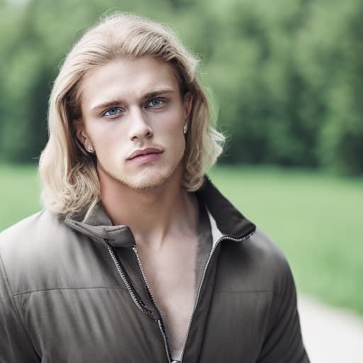 portrait+ style Russian queer junior IFBB blonde hunk dude face