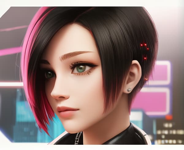  masterpiece, best quality, cyberpunk short hair neutral