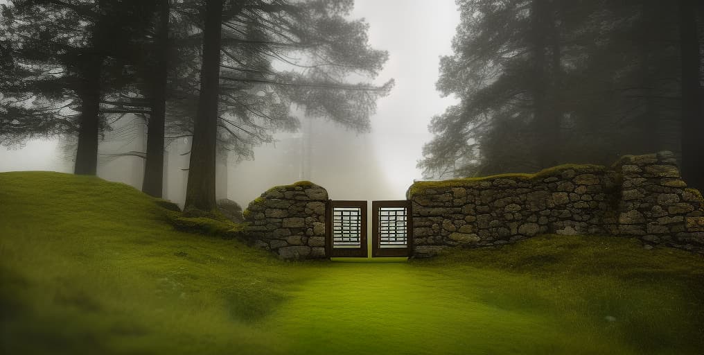  heaven's gates, viking castle, looking up, closed gates, wooden, misty forest, back lighting, hyperrealistic, full body, detailed clothing, highly detailed, cinematic lighting, stunningly beautiful, intricate, sharp focus, f/1. 8, 85mm, (centered image composition), (professionally color graded), ((bright soft diffused light)), volumetric fog, trending on instagram, trending on tumblr, HDR 4K, 8K