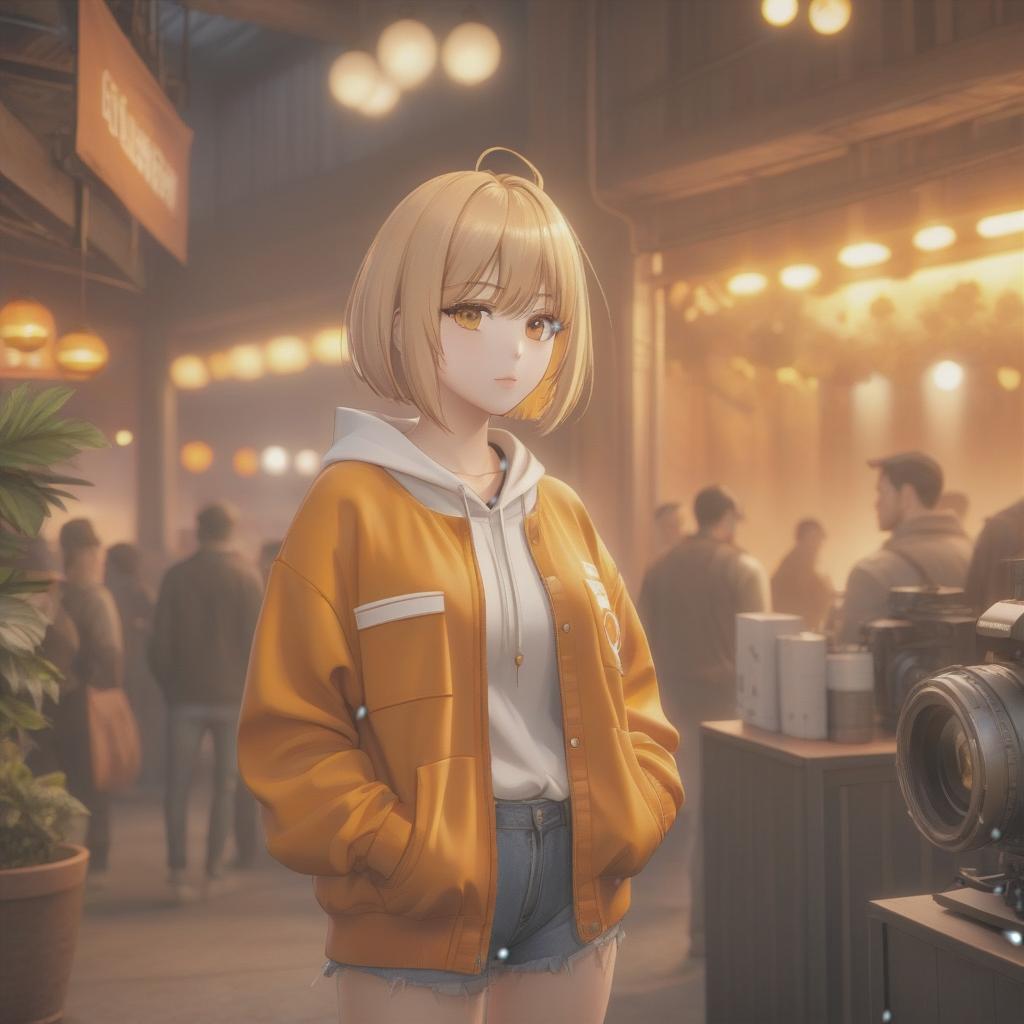  anime artwork orange, beige, pink, girl, short hair, casual look . anime style, key visual, vibrant, studio anime, highly detailed hyperrealistic, full body, detailed clothing, highly detailed, cinematic lighting, stunningly beautiful, intricate, sharp focus, f/1. 8, 85mm, (centered image composition), (professionally color graded), ((bright soft diffused light)), volumetric fog, trending on instagram, trending on tumblr, HDR 4K, 8K