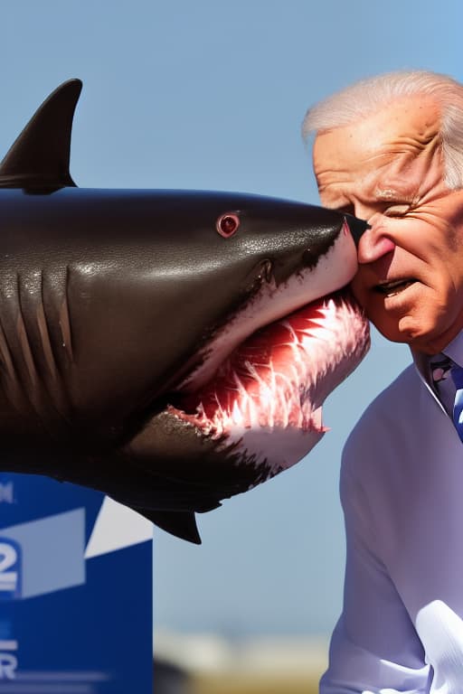  Joe Biden kissing a shark