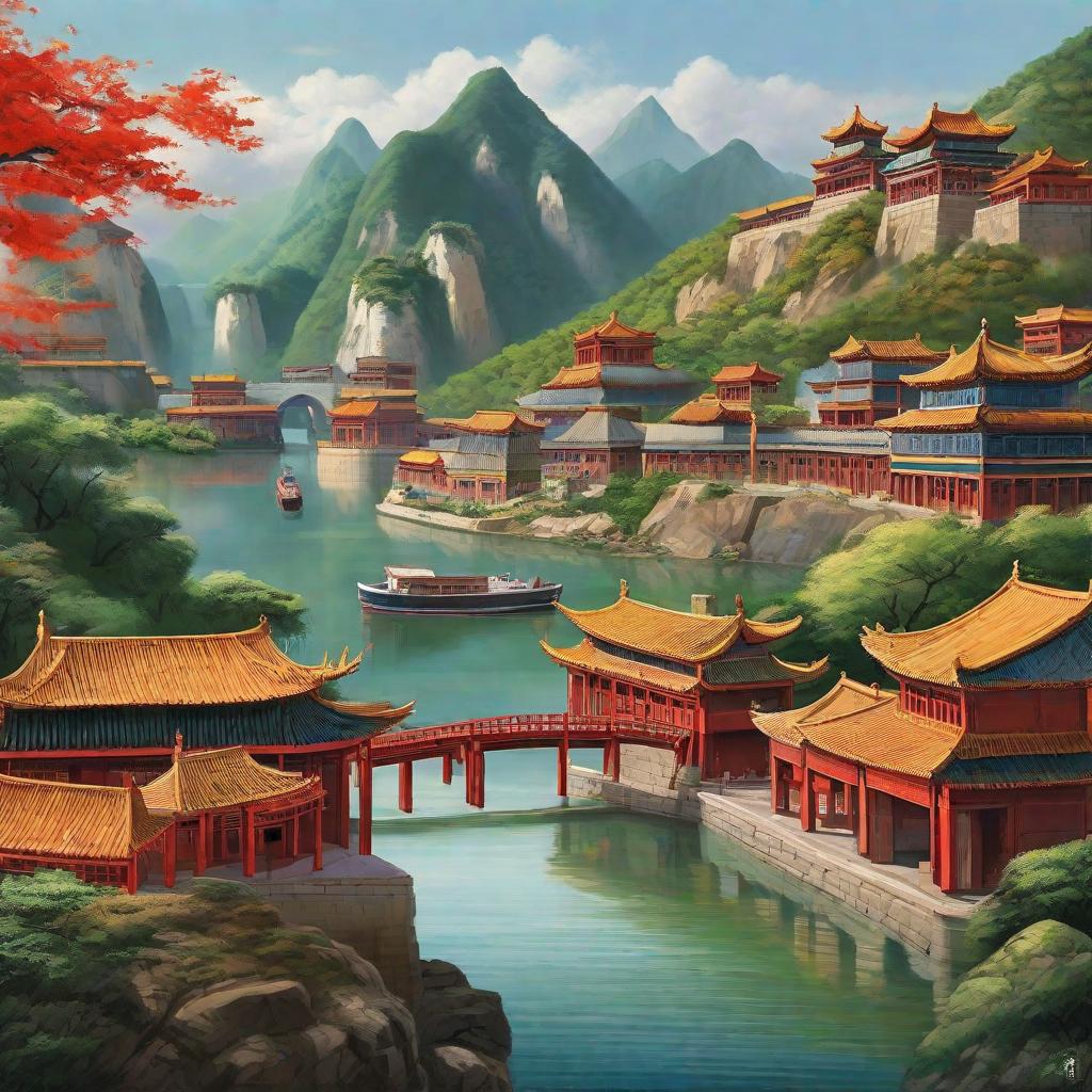  masterpiece, best quality,Draw a picture of China in 10 years