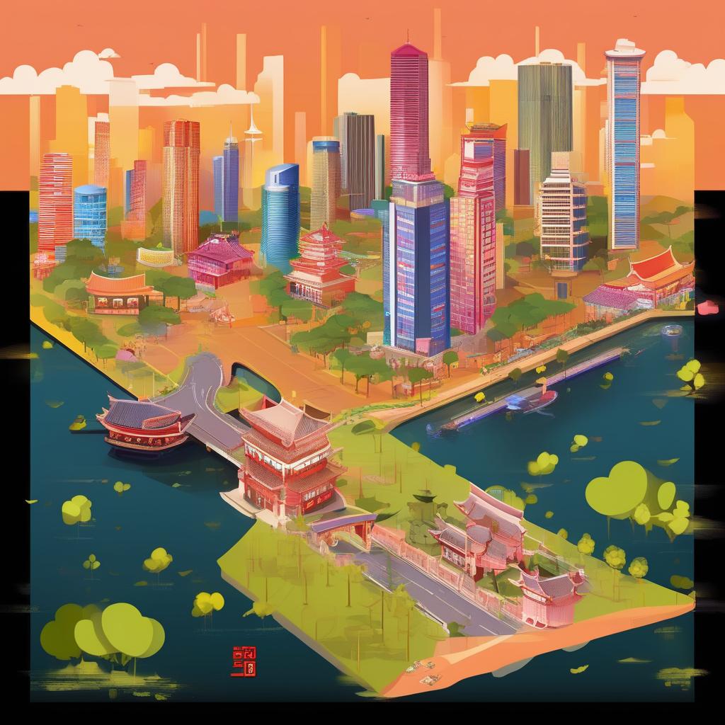  Generate a city illustration of Nantong City