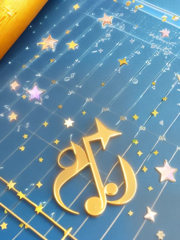  Cute musical notes and sparkling stars and gems wallpaper