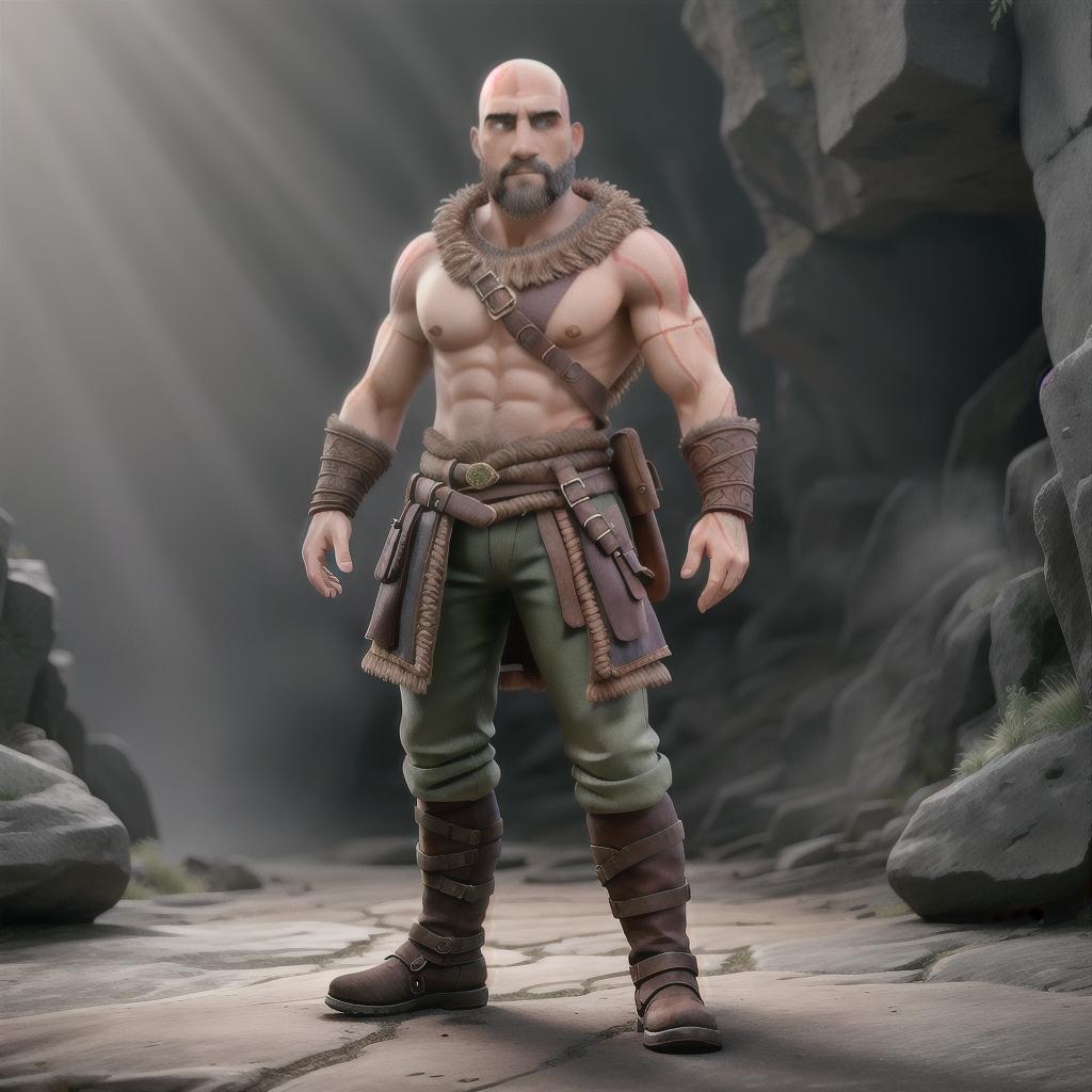  God of war hyperrealistic, full body, detailed clothing, highly detailed, cinematic lighting, stunningly beautiful, intricate, sharp focus, f/1. 8, 85mm, (centered image composition), (professionally color graded), ((bright soft diffused light)), volumetric fog, trending on instagram, trending on tumblr, HDR 4K, 8K