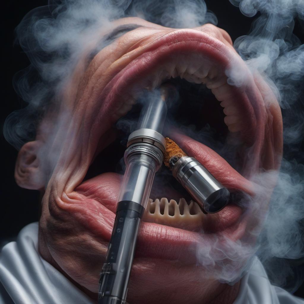  How does a smoker's throat look like under an endoscope? hyperrealistic, full body, detailed clothing, highly detailed, cinematic lighting, stunningly beautiful, intricate, sharp focus, f/1. 8, 85mm, (centered image composition), (professionally color graded), ((bright soft diffused light)), volumetric fog, trending on instagram, trending on tumblr, HDR 4K, 8K