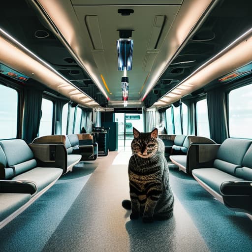 nvinkpunk Realistic image of a cat wearing headphones and reading glasses while riding a bus. hyperrealistic, full body, detailed clothing, highly detailed, cinematic lighting, stunningly beautiful, intricate, sharp focus, f/1. 8, 85mm, (centered image composition), (professionally color graded), ((bright soft diffused light)), volumetric fog, trending on instagram, trending on tumblr, HDR 4K, 8K