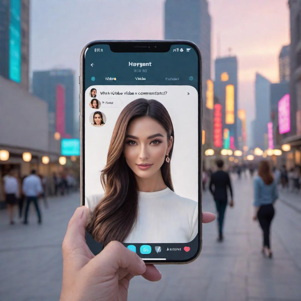  A friendly AI assistant asking a user, 'What is your video about?' in a chat interface. The AI assistant appears helpful and ready to assist with creative ideas for a viral TikTok video. The scene can be set in a modern digital interface with a casual and engaging vibe. hyperrealistic, full body, detailed clothing, highly detailed, cinematic lighting, stunningly beautiful, intricate, sharp focus, f/1. 8, 85mm, (centered image composition), (professionally color graded), ((bright soft diffused light)), volumetric fog, trending on instagram, trending on tumblr, HDR 4K, 8K