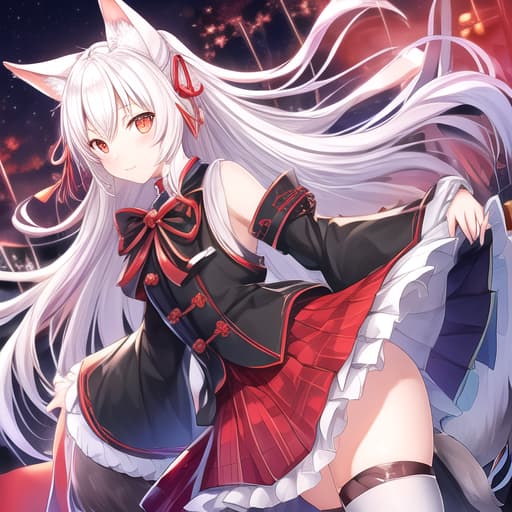  A suitable background for my avatar, the channel is called: Kitsune Rida. Night. Only my white tails are visible...