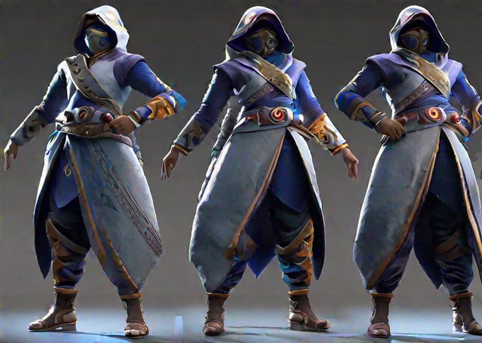  Showcasing Sheikah stealth and agility, depict Sheik in a dynamic pose, blending into the shadows with Sheikah symbols subtly integrated into the design. hyperrealistic, full body, detailed clothing, highly detailed, cinematic lighting, stunningly beautiful, intricate, sharp focus, f/1. 8, 85mm, (centered image composition), (professionally color graded), ((bright soft diffused light)), volumetric fog, trending on instagram, trending on tumblr, HDR 4K, 8K