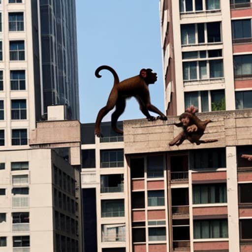  Monkeys throwing dogs off buildings