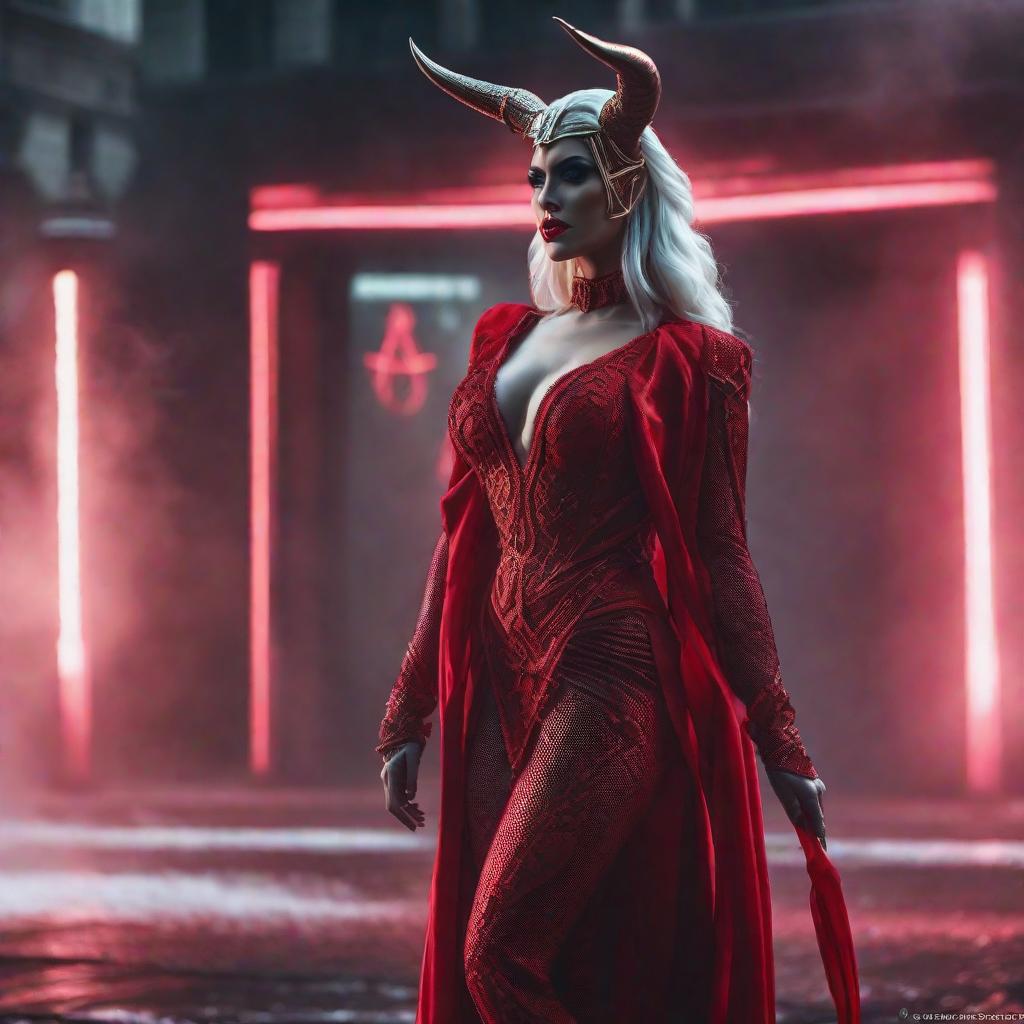  Satanás hyperrealistic, full body, detailed clothing, highly detailed, cinematic lighting, stunningly beautiful, intricate, sharp focus, f/1. 8, 85mm, (centered image composition), (professionally color graded), ((bright soft diffused light)), volumetric fog, trending on instagram, trending on tumblr, HDR 4K, 8K