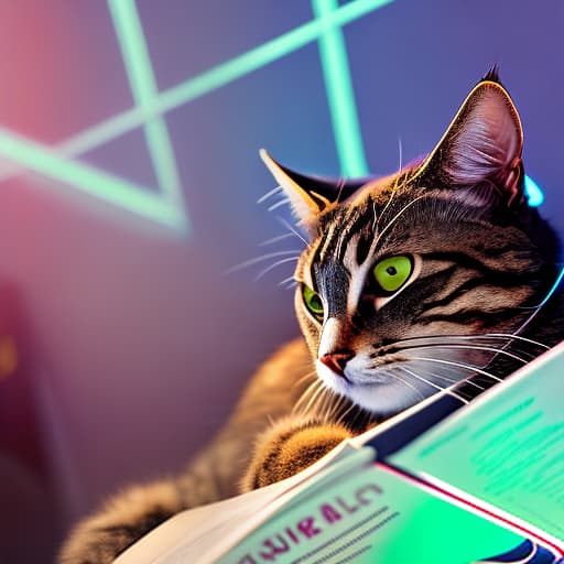 nvinkpunk Realistic image of a cat wearing headphones and reading glasses while riding a bus., 8k hyperrealistic, full body, detailed clothing, highly detailed, cinematic lighting, stunningly beautiful, intricate, sharp focus, f/1. 8, 85mm, (centered image composition), (professionally color graded), ((bright soft diffused light)), volumetric fog, trending on instagram, trending on tumblr, HDR 4K, 8K