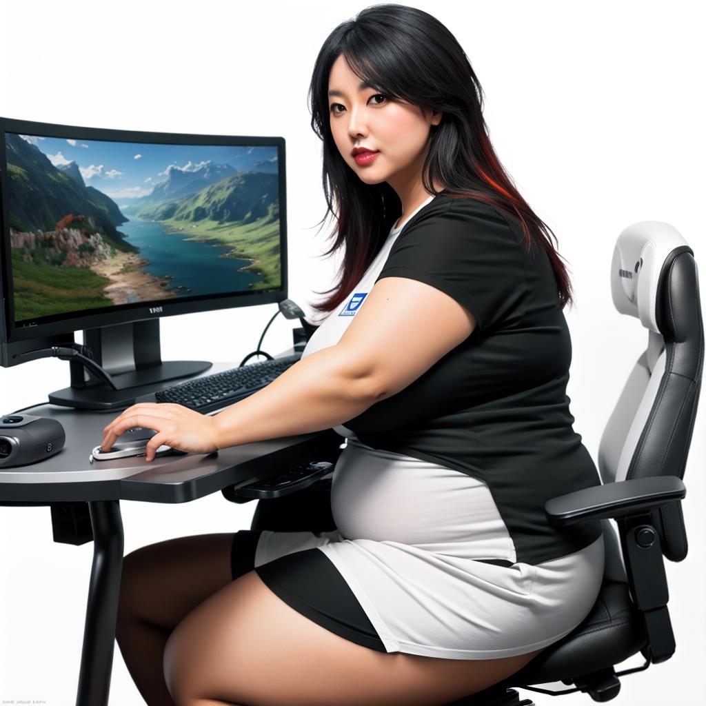  raccoon sitting in gaming chair front a computer on desktop, ((semi anthropomorphic)),(full body), tail, belly, sitting, fat, (chubby), (((white background))), solo, desktop, gaming chair, side view,  [[[clothes]]] hyperrealistic, full body, detailed clothing, highly detailed, cinematic lighting, stunningly beautiful, intricate, sharp focus, f/1. 8, 85mm, (centered image composition), (professionally color graded), ((bright soft diffused light)), volumetric fog, trending on instagram, trending on tumblr, HDR 4K, 8K