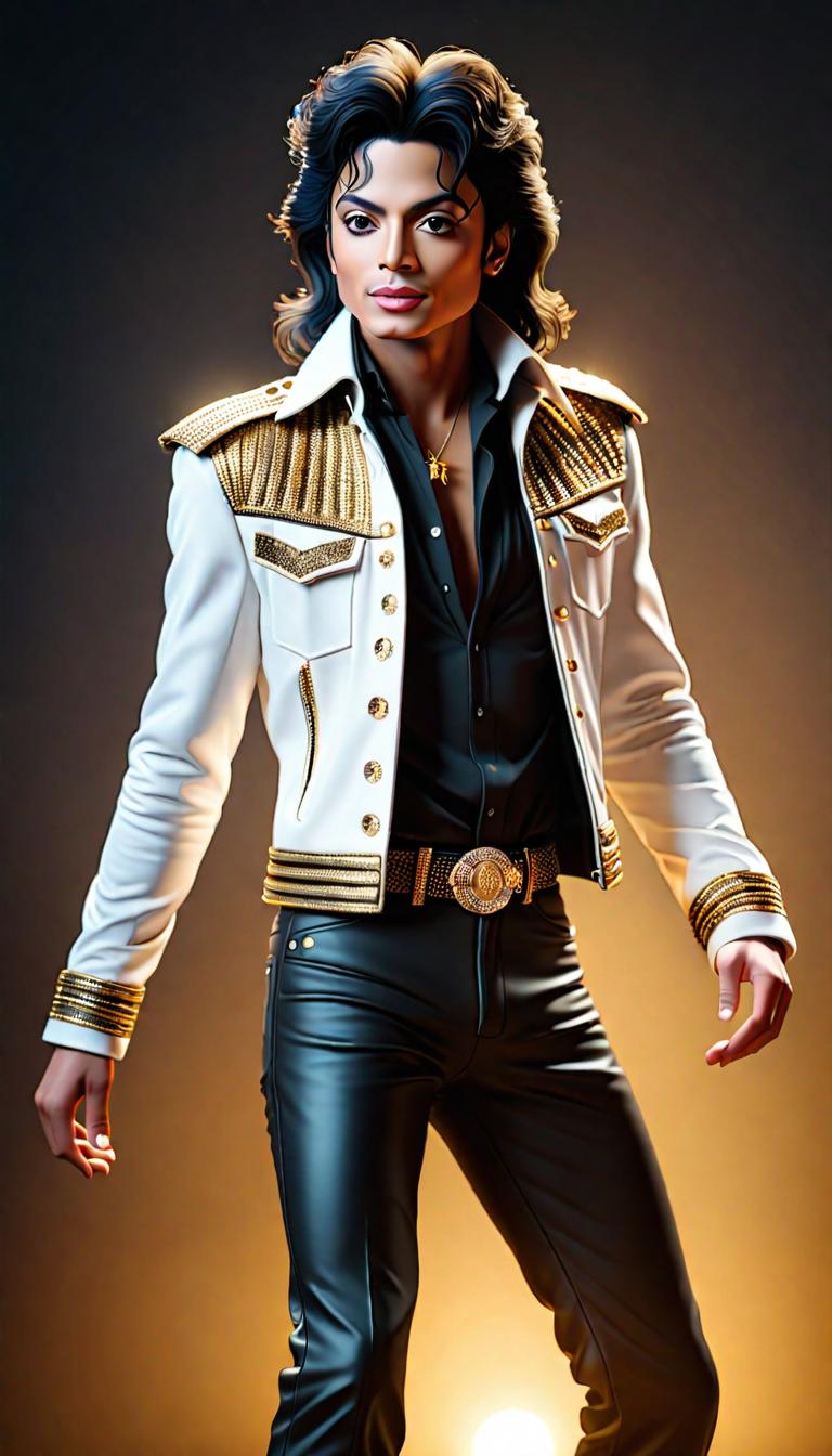  Professional 3D model of Michael jackson . Rendered with Octane, the model is highly detailed,dramatic lighting. hyperrealistic, full body, detailed clothing, highly detailed, cinematic lighting, stunningly beautiful, intricate, sharp focus, f/1. 8, 85mm, (centered image composition), (professionally color graded), ((bright soft diffused light)), volumetric fog, trending on instagram, trending on tumblr, HDR 4K, 8K