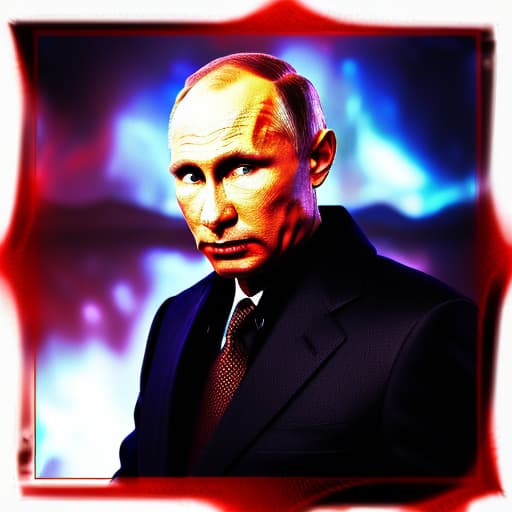 portrait+ style Putin Diablo horror Moscow to hell people president blood evil face warning