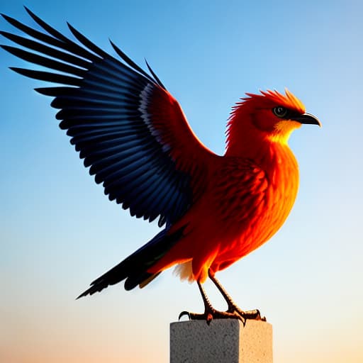 modelshoot style phoenix bird 3D 4K reality effective lights shine details perfect