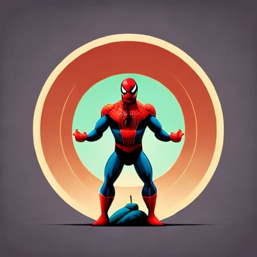  Spiderman, in printdesign, in PrintDesign Style, Vector t-shirt design of a in a circle like structure in the center, close up, illustration. Negative spacing around the art, background design dark. hyperrealistic, full body, detailed clothing, highly detailed, cinematic lighting, stunningly beautiful, intricate, sharp focus, f/1. 8, 85mm, (centered image composition), (professionally color graded), ((bright soft diffused light)), volumetric fog, trending on instagram, trending on tumblr, HDR 4K, 8K
