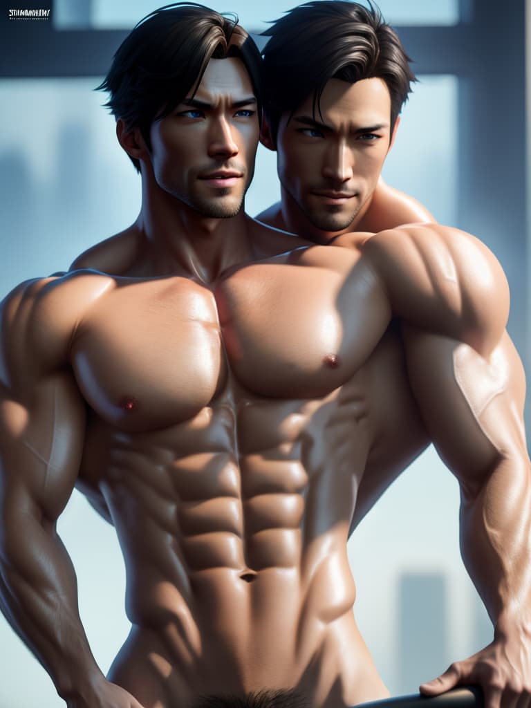 Two gay, couple, pinching nipples，Asiatic，whole body，Slave，naked whole body，muscular, fit, handsome, young, passionate，strong，fitness instructor, naked,sfw, actual 8K portrait photo of gareth person, portrait, happy colors, bright eyes, clear eyes, warm smile, smooth soft skin，symmetrical, anime wide eyes, soft lighting, detailed face, by makoto shinkai, stanley artgerm lau, wlop, rossdraws hyperrealistic, full body, detailed clothing, highly detailed, cinematic lighting, stunningly beautiful, intricate, sharp focus, f/1. 8, 85mm, (centered image composition), (professionally color graded), ((bright soft diffused light)), volumetric fog, trending on instagram, trending on tumblr, HDR 4K, 8K