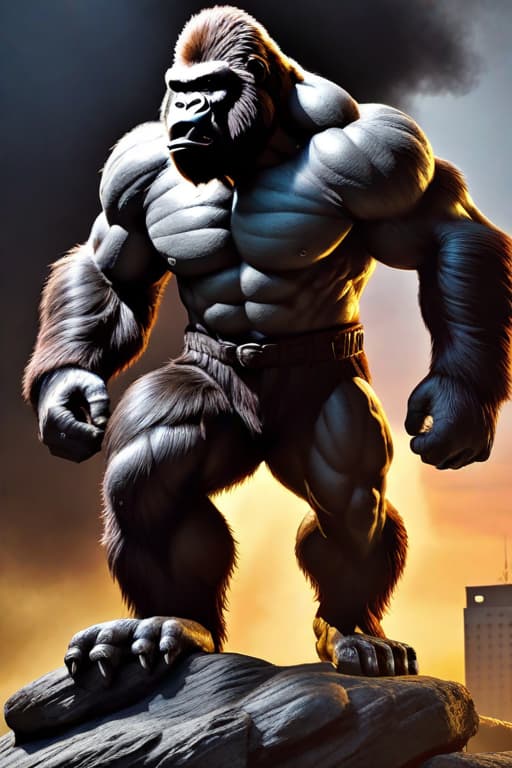  Drawing the Invincible Iron King Kong hyperrealistic, full body, detailed clothing, highly detailed, cinematic lighting, stunningly beautiful, intricate, sharp focus, f/1. 8, 85mm, (centered image composition), (professionally color graded), ((bright soft diffused light)), volumetric fog, trending on instagram, trending on tumblr, HDR 4K, 8K