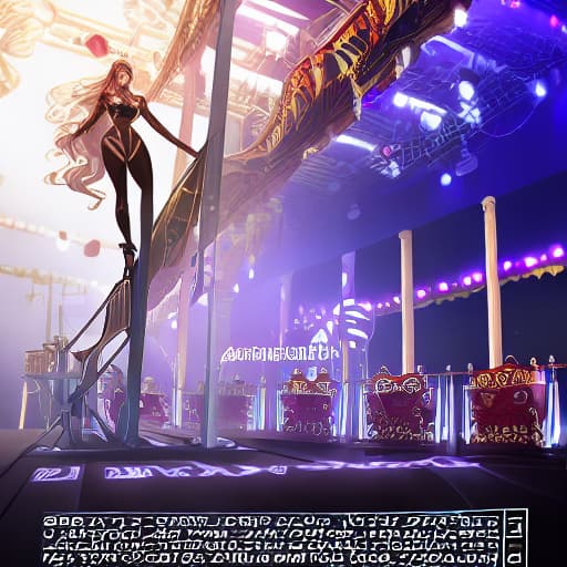  advertisment for a professional pole dancing performance event competition for 2024 on carnival cruise lines. Show different scenes of pole dance participants performing against one another. beautiful costumes with gots of glam and makeup and perform art work. Ultra realistic scenes of competition dance footage. Long beautiful hair curls and lashes galore. Long legs to heaven on platform 8 inch stiletto heels. Costumes dripping in gemstone adornments hyperrealistic, full body, detailed clothing, highly detailed, cinematic lighting, stunningly beautiful, intricate, sharp focus, f/1. 8, 85mm, (centered image composition), (professionally color graded), ((bright soft diffused light)), volumetric fog, trending on instagram, trending on tumblr, HDR 4K, 8K